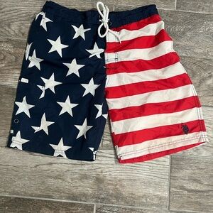 Us Polo Association Patriotic Star and Stripe Swim Shorts size S